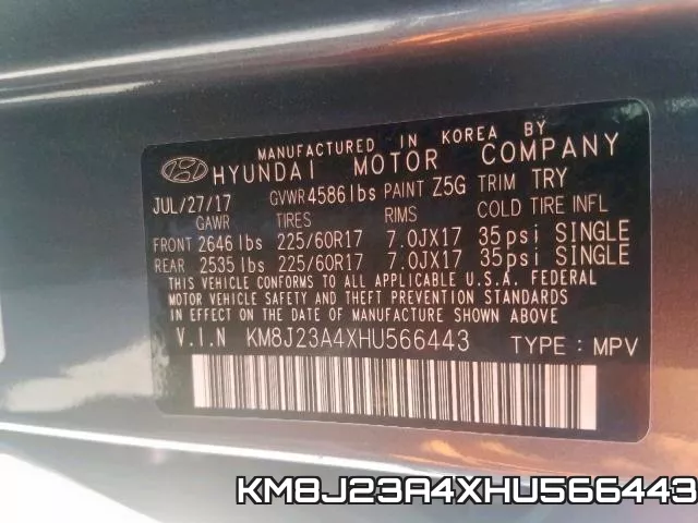 KM8J23A4XHU566443