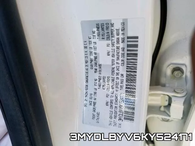 3MYDLBYV6KY524171