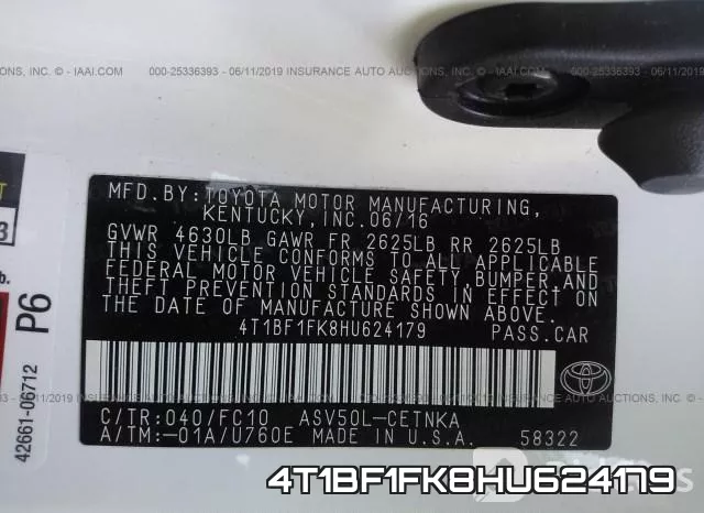 4T1BF1FK8HU624179