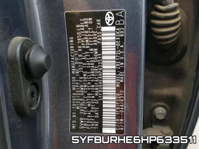 5YFBURHE6HP633511