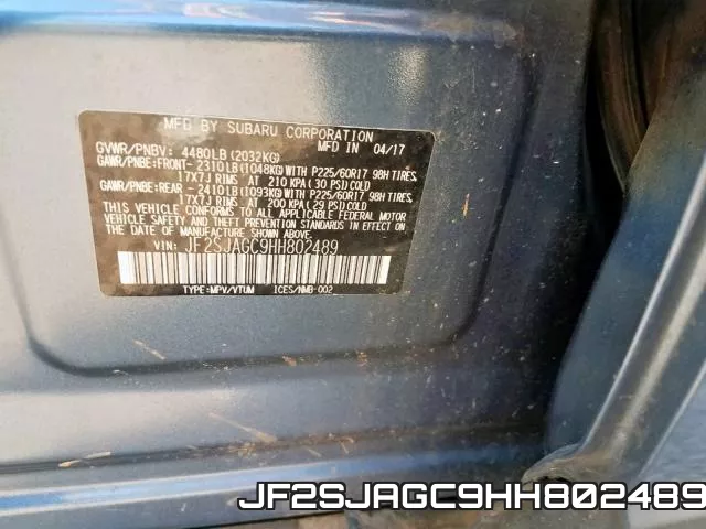 JF2SJAGC9HH802489
