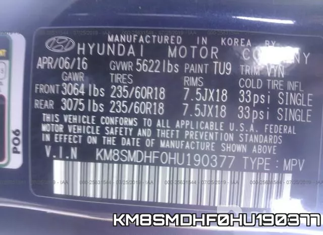 KM8SMDHF0HU190377
