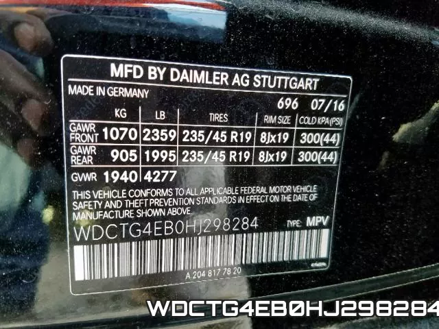 WDCTG4EB0HJ298284