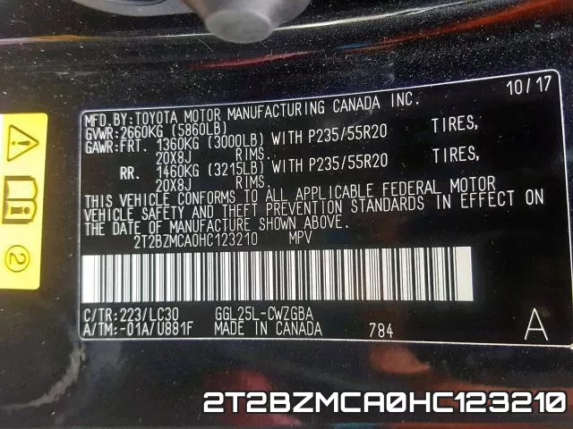 2T2BZMCA0HC123210