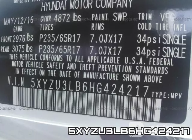 5XYZU3LB6HG424217