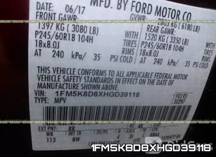 1FM5K8D8XHGD39118
