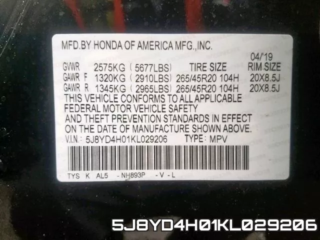 5J8YD4H01KL029206