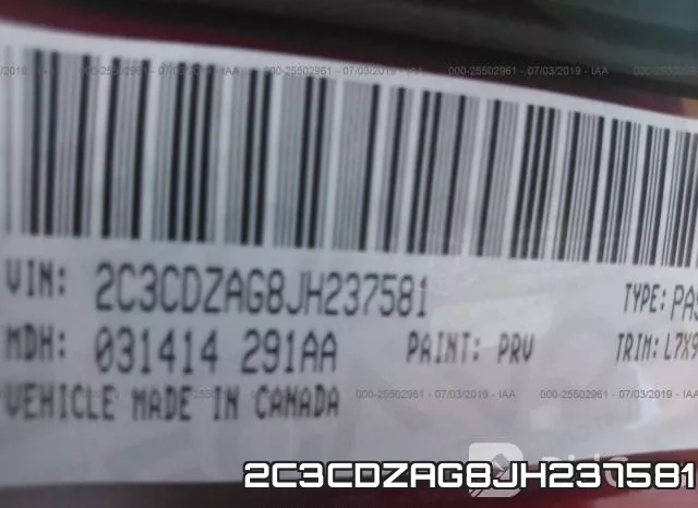 2C3CDZAG8JH237581