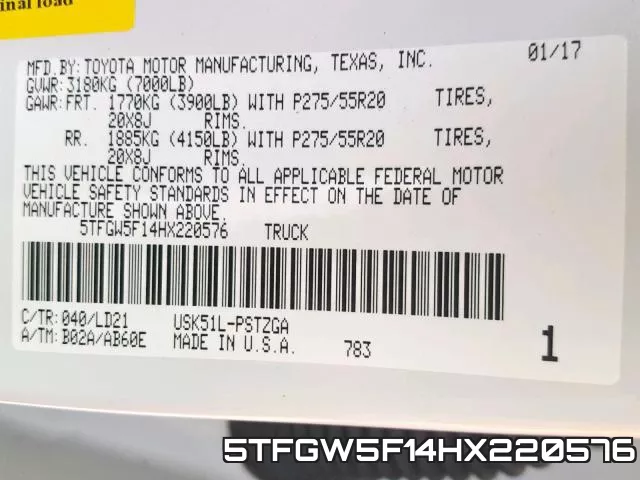 5TFGW5F14HX220576