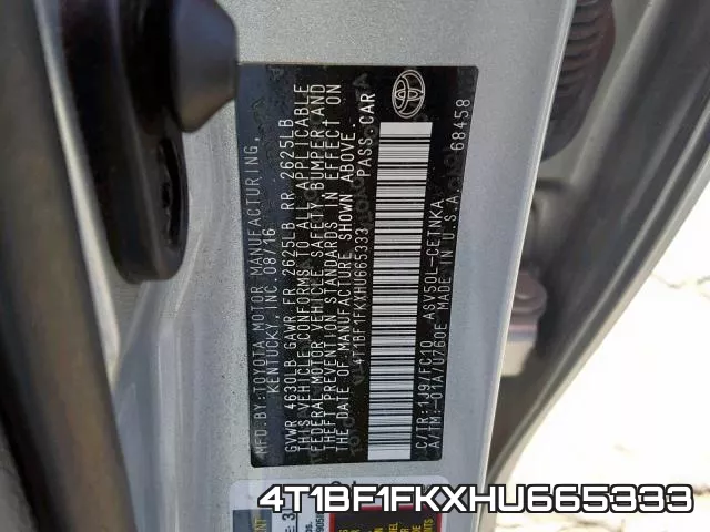 4T1BF1FKXHU665333