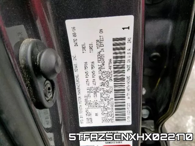 5TFAZ5CNXHX022170