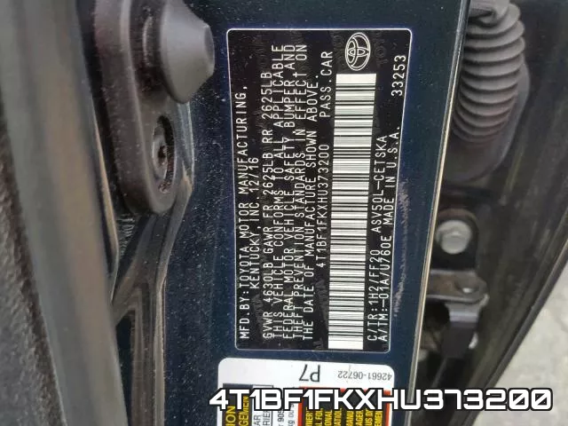 4T1BF1FKXHU373200