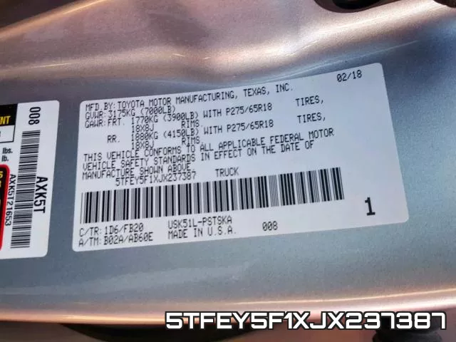 5TFEY5F1XJX237387