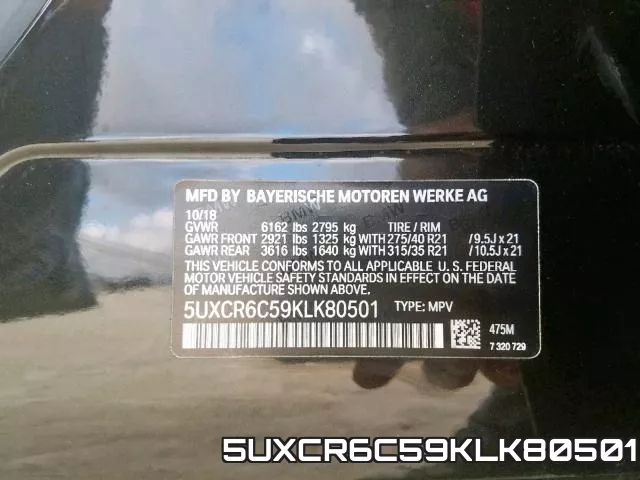 5UXCR6C59KLK80501