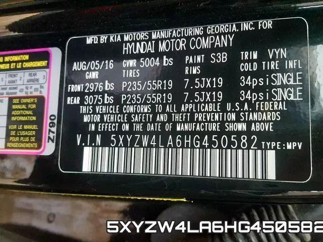 5XYZW4LA6HG450582