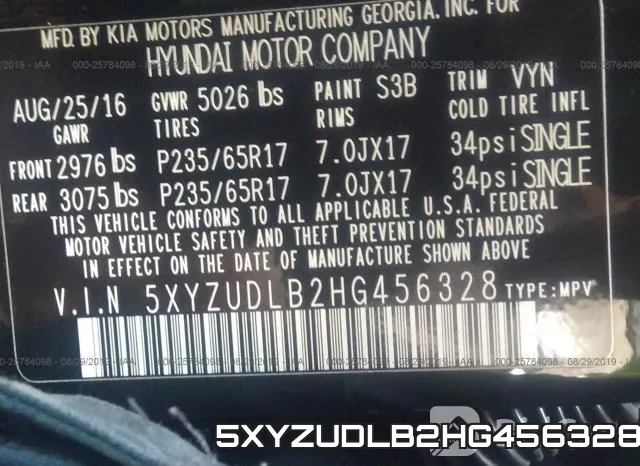 5XYZUDLB2HG456328