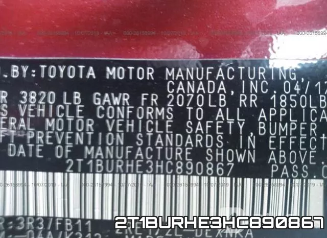 2T1BURHE3HC890867