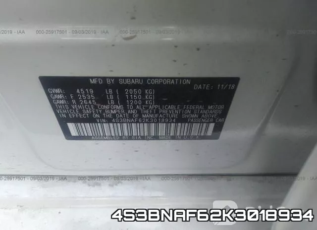 4S3BNAF62K3018934