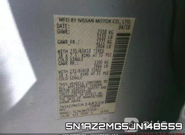 5N1AZ2MG5JN148559