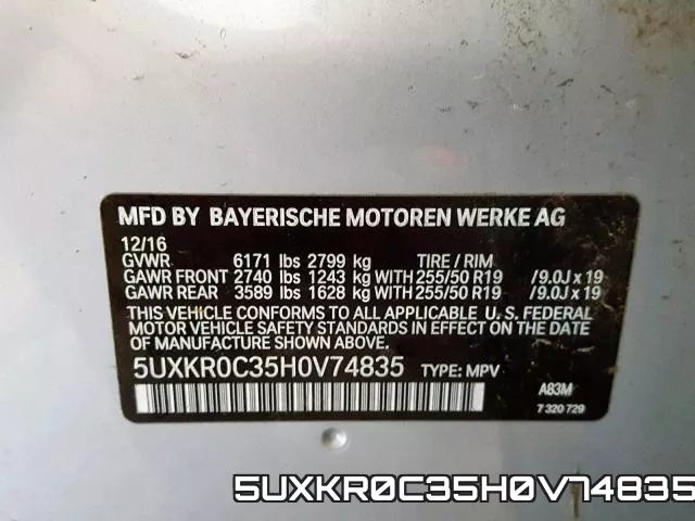 5UXKR0C35H0V74835