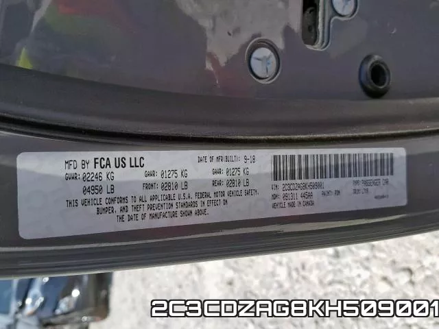 2C3CDZAG8KH509001