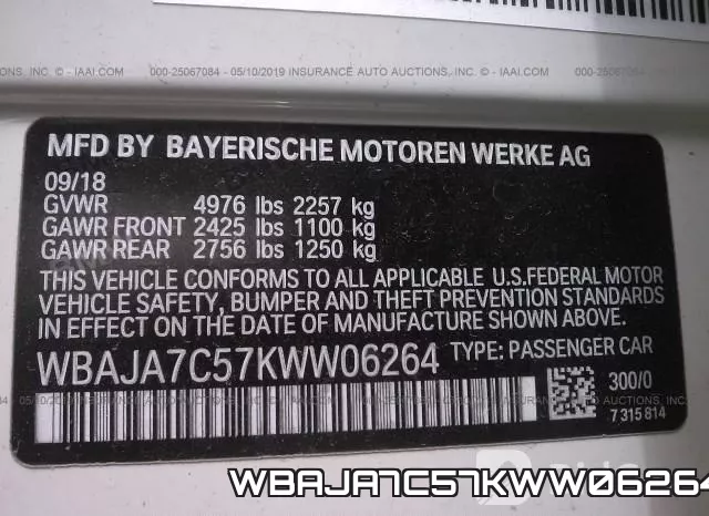 WBAJA7C57KWW06264