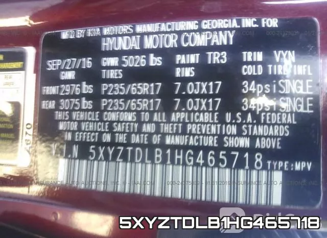 5XYZTDLB1HG465718