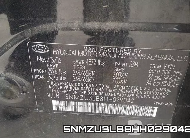 5NMZU3LB8HH029042