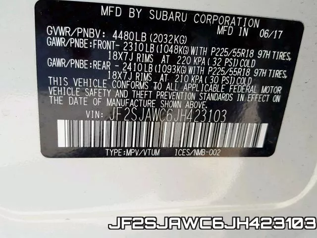 JF2SJAWC6JH423103