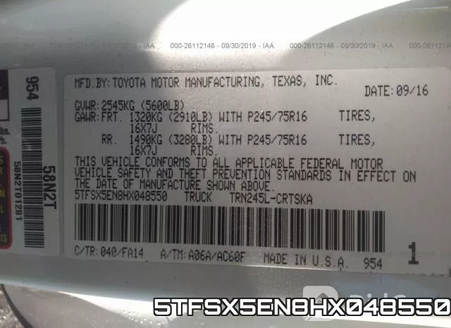 5TFSX5EN8HX048550