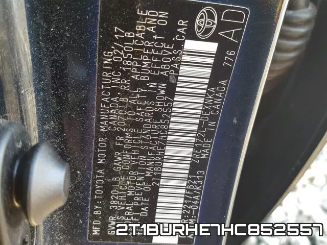 2T1BURHE7HC852557