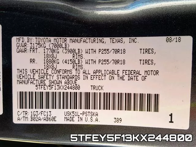 5TFEY5F13KX244800