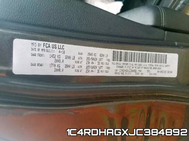1C4RDHAGXJC384892