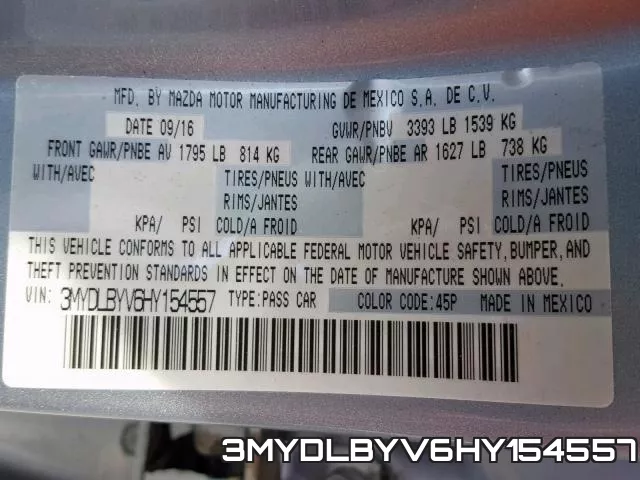 3MYDLBYV6HY154557