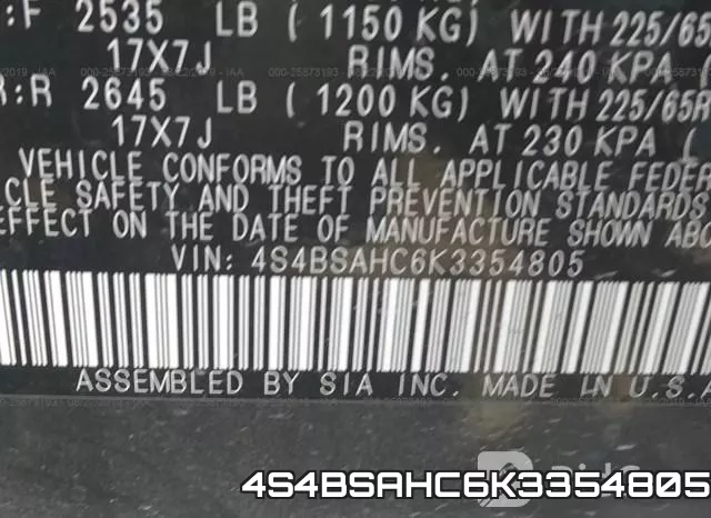 4S4BSAHC6K3354805