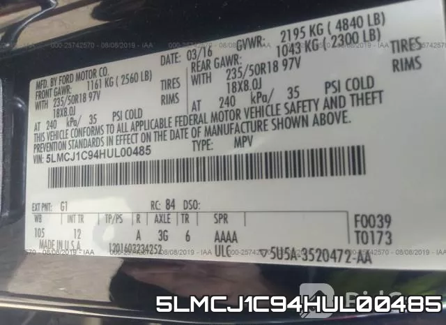 5LMCJ1C94HUL00485