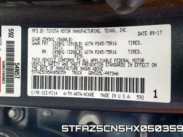 5TFAZ5CN5HX050359