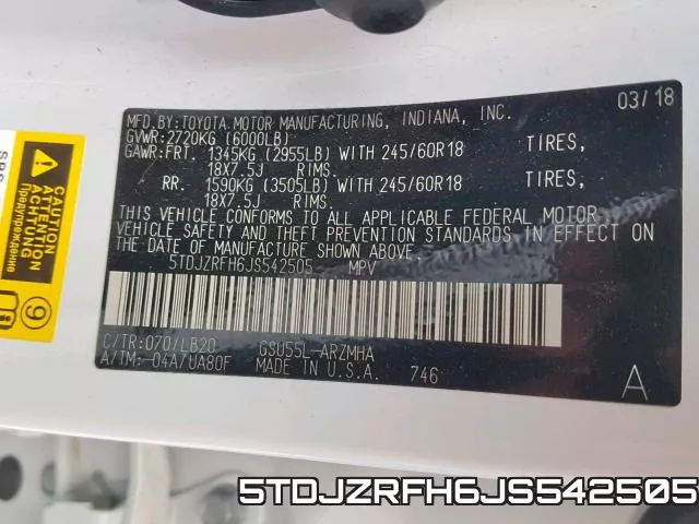 5TDJZRFH6JS542505