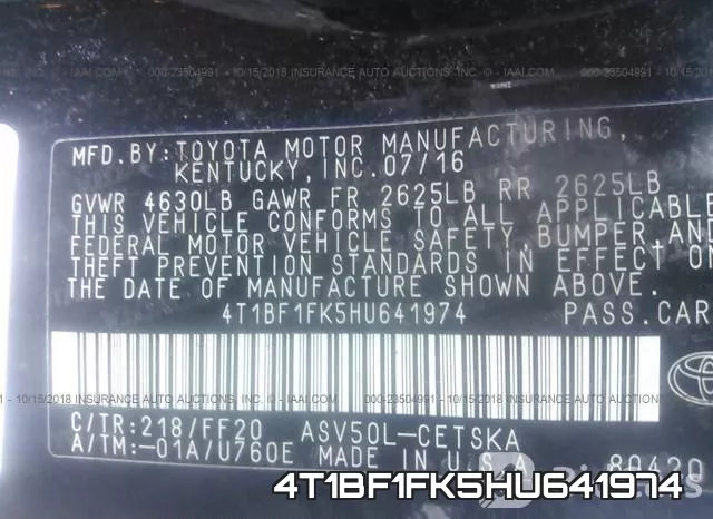 4T1BF1FK5HU641974