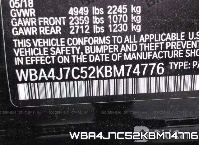WBA4J7C52KBM74776