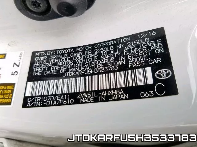 JTDKARFU5H3533783