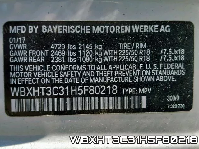 WBXHT3C31H5F80218