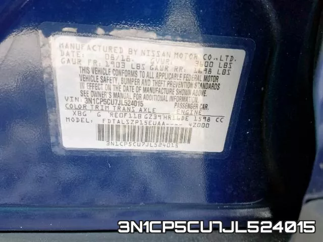 3N1CP5CU7JL524015