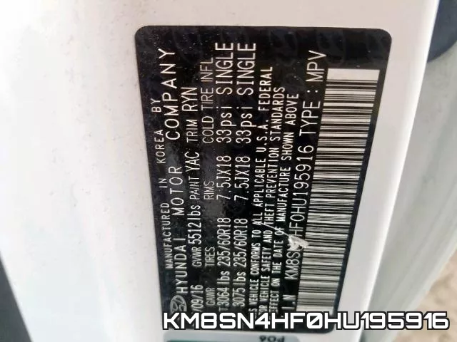 KM8SN4HF0HU195916