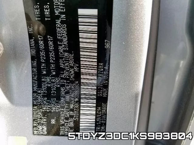 5TDYZ3DC1KS983804