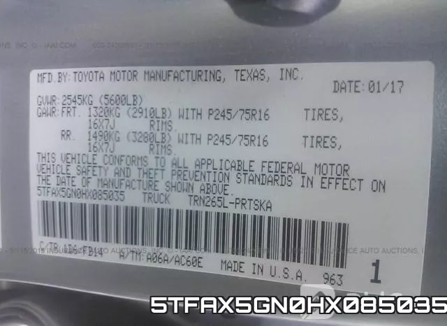 5TFAX5GN0HX085035