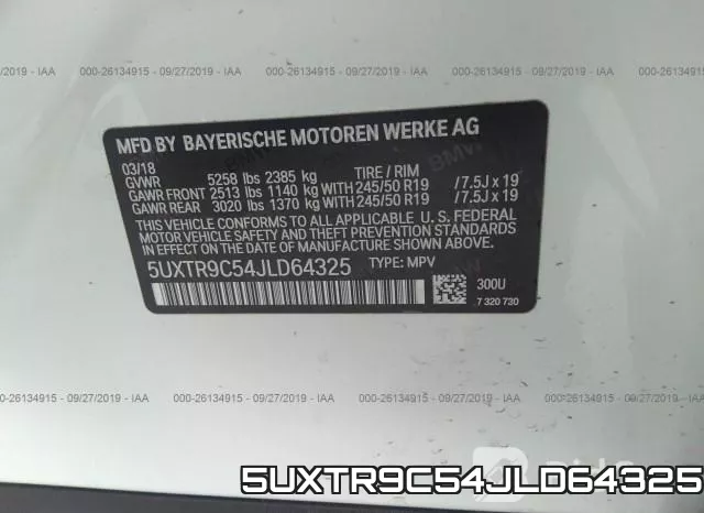 5UXTR9C54JLD64325