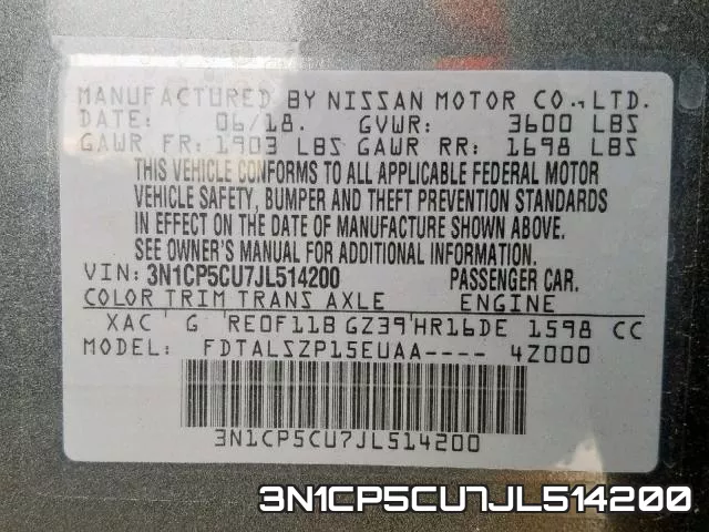 3N1CP5CU7JL514200