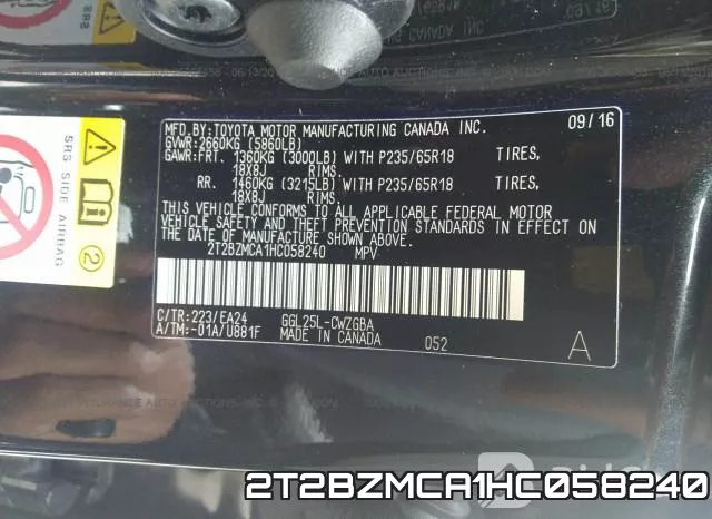 2T2BZMCA1HC058240