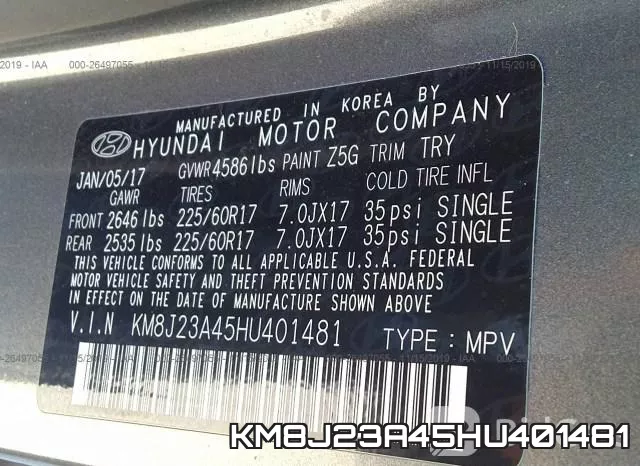 KM8J23A45HU401481